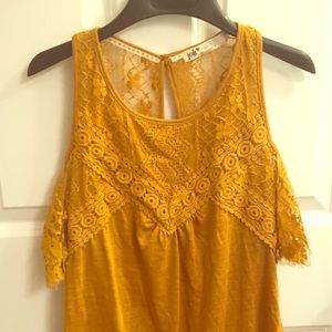 Yellow off the shoulder shirt